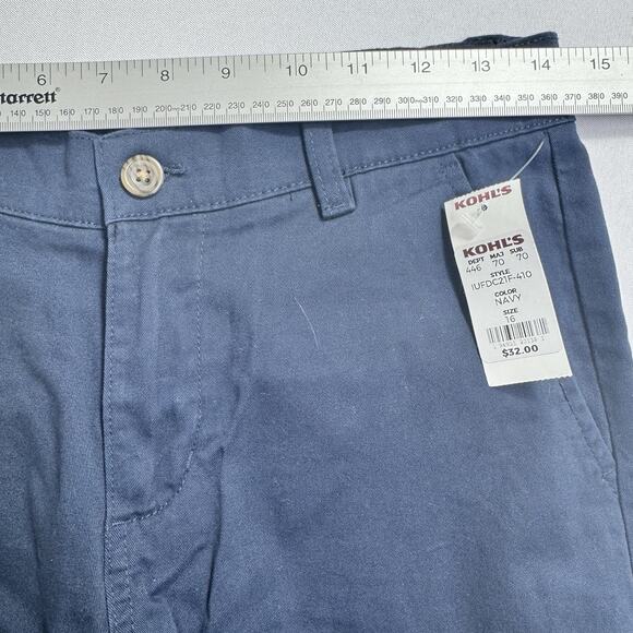 IZOD School Uniform Pants Flat Front Stretch Boys Size 16 Navy Blue - Picture 3 of 8